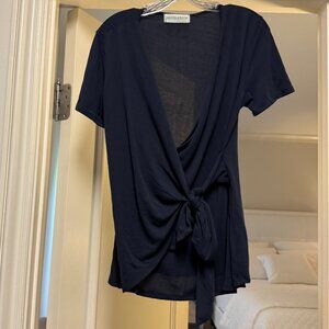 Navy Wrap Top
